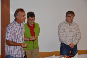 v.l. Helmut Wiedemann, Helmut Böller und Winfried Lorenz eröffnen den Abend